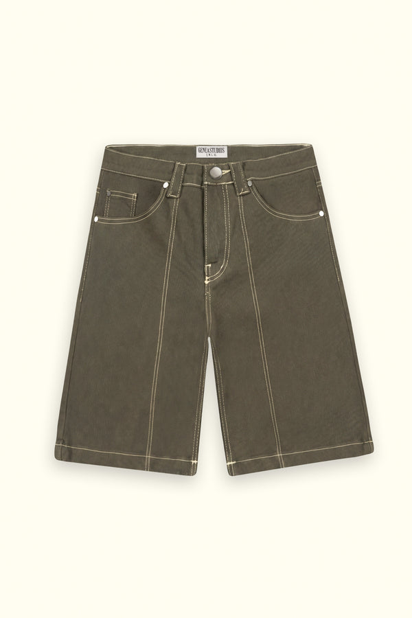 Olive Green Corded Denim Jorts