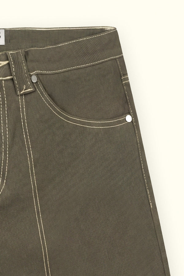 Olive Green Corded Denim Jorts
