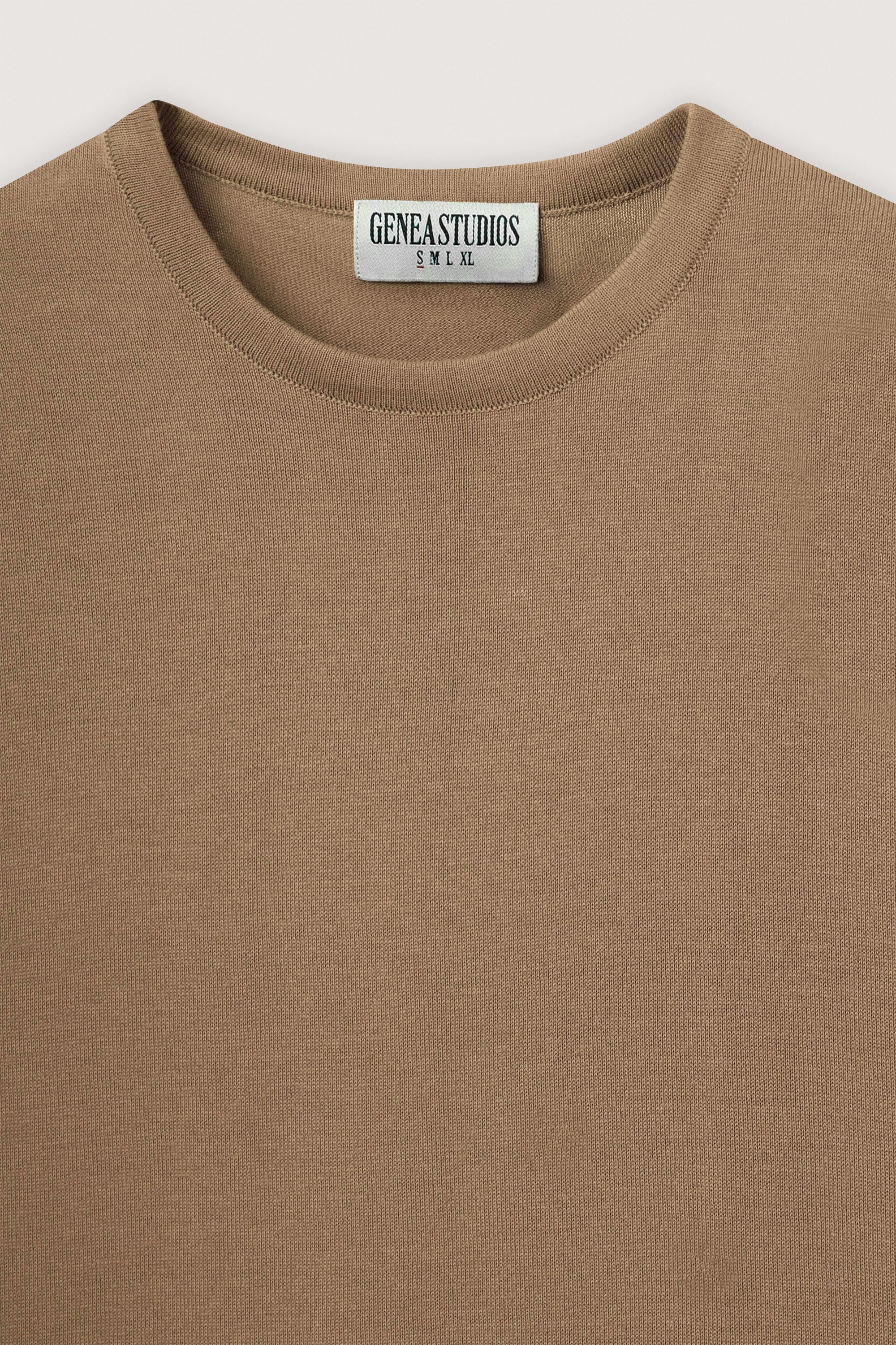 Beige Sleeveless Cotton Knit Top