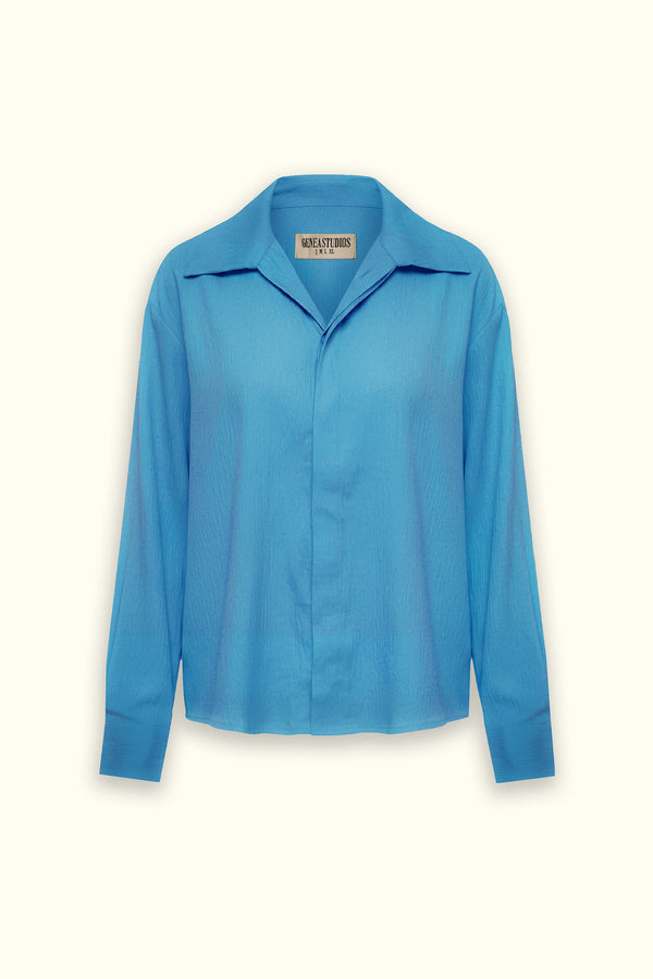Sky Blue Textured Shirt