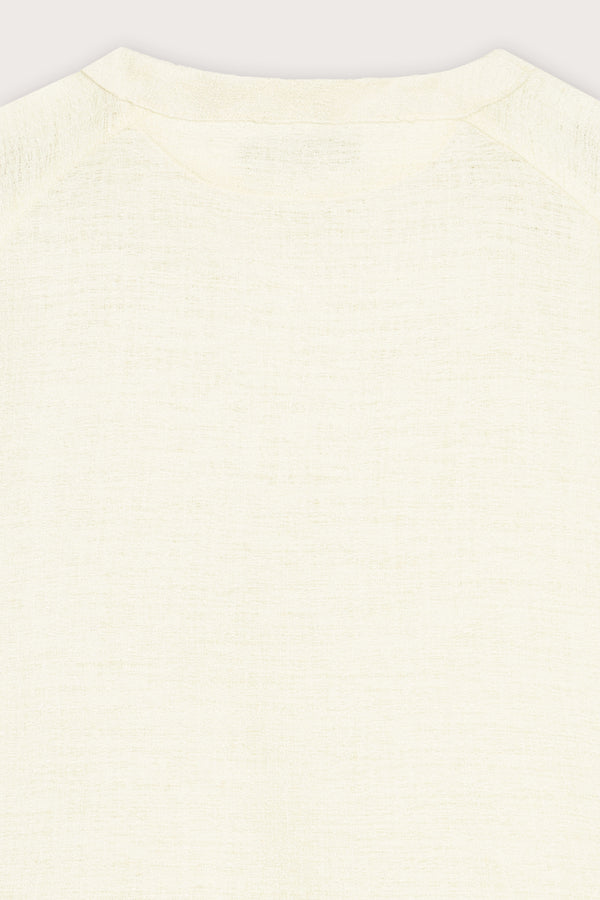 White Linen Texture Sleeveless Top