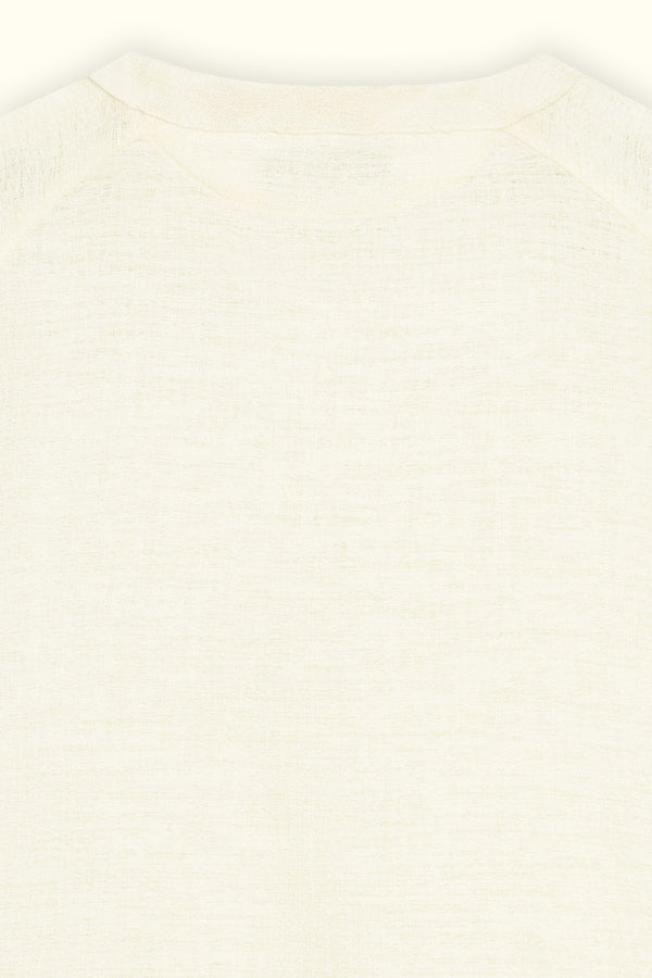 White Linen Texture Sleeveless Top