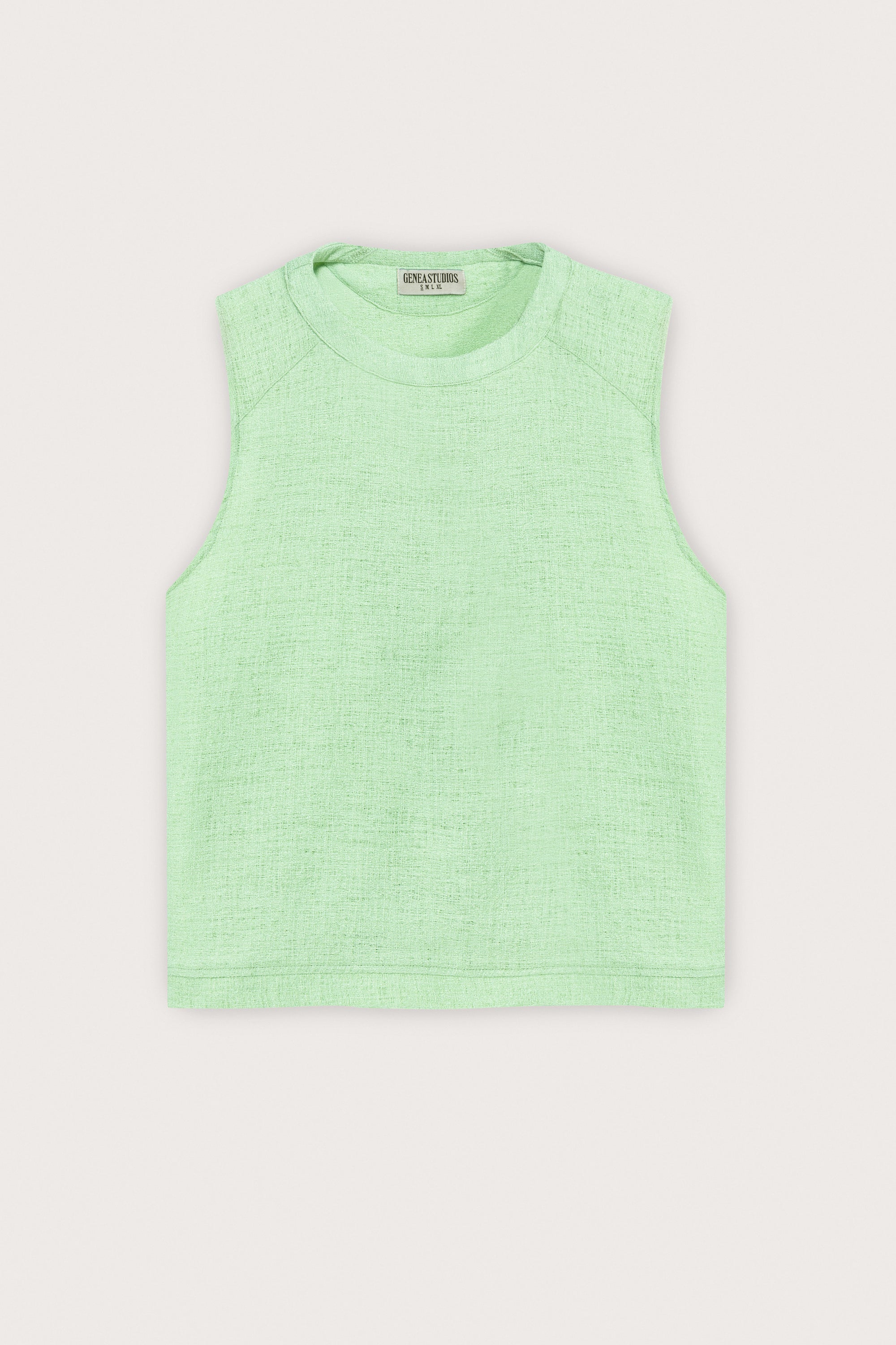 Mint Linen Texture Sleeveless Top