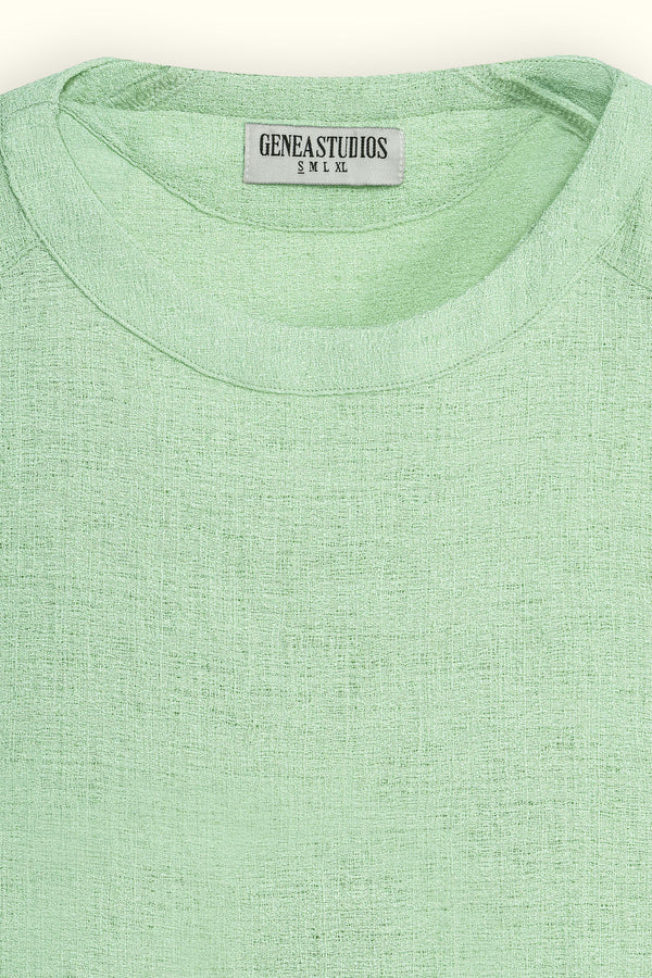 Mint Linen Texture Sleeveless Top