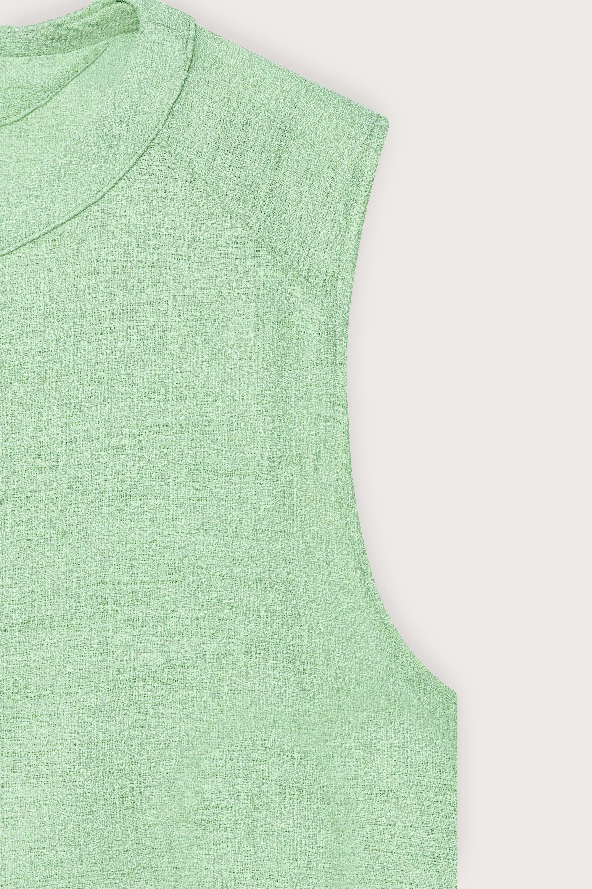 Mint Linen Texture Sleeveless Top