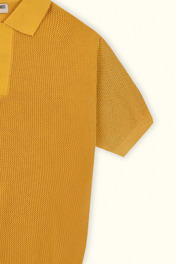Mustard Knitted Polo T-shirt