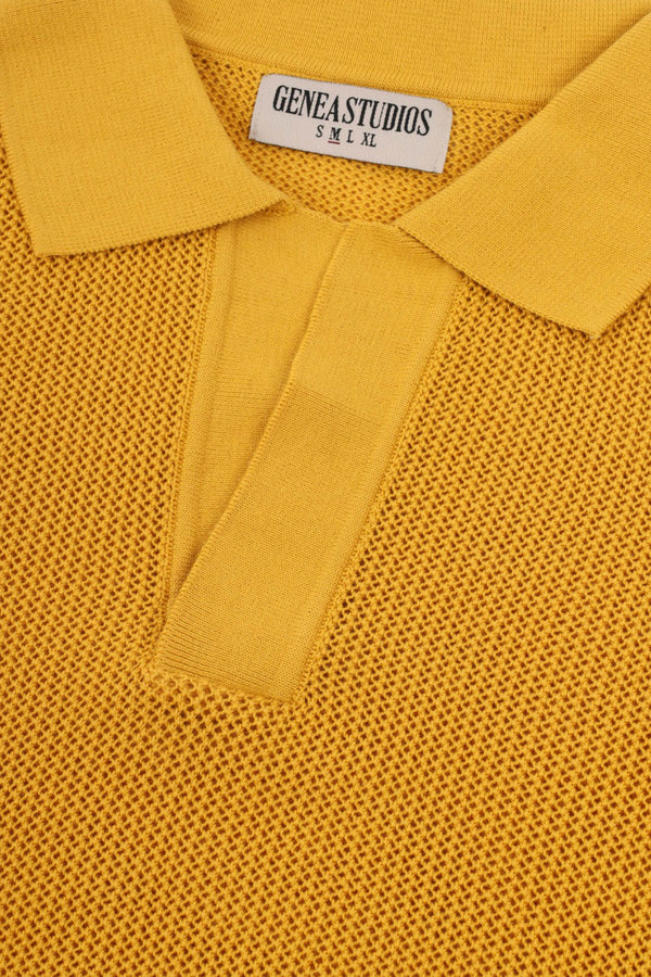 Mustard Knitted Polo T-shirt
