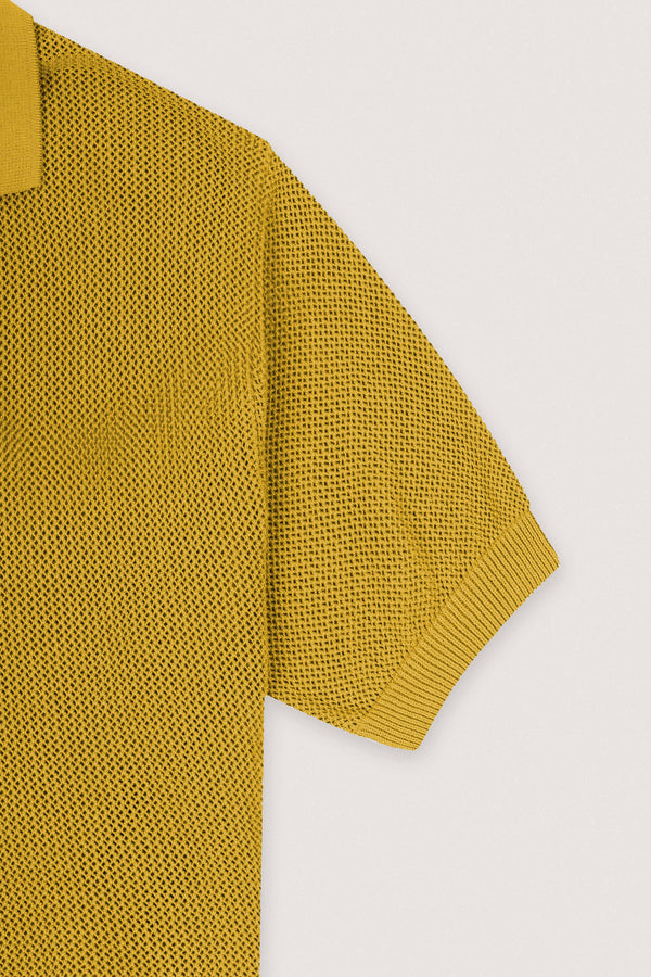 Mustard Knitted Polo T-shirt