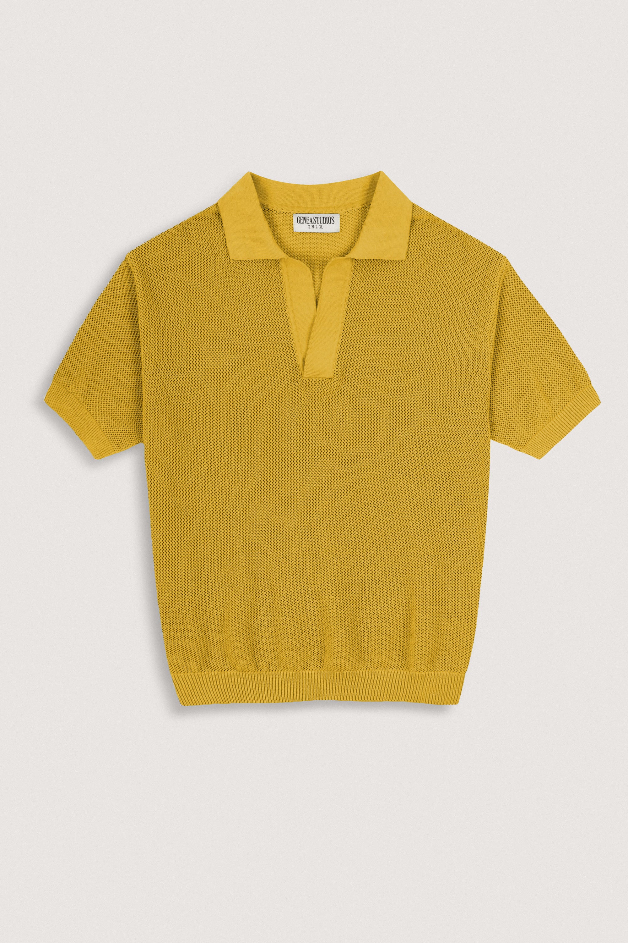 Mustard Knitted Polo T-shirt