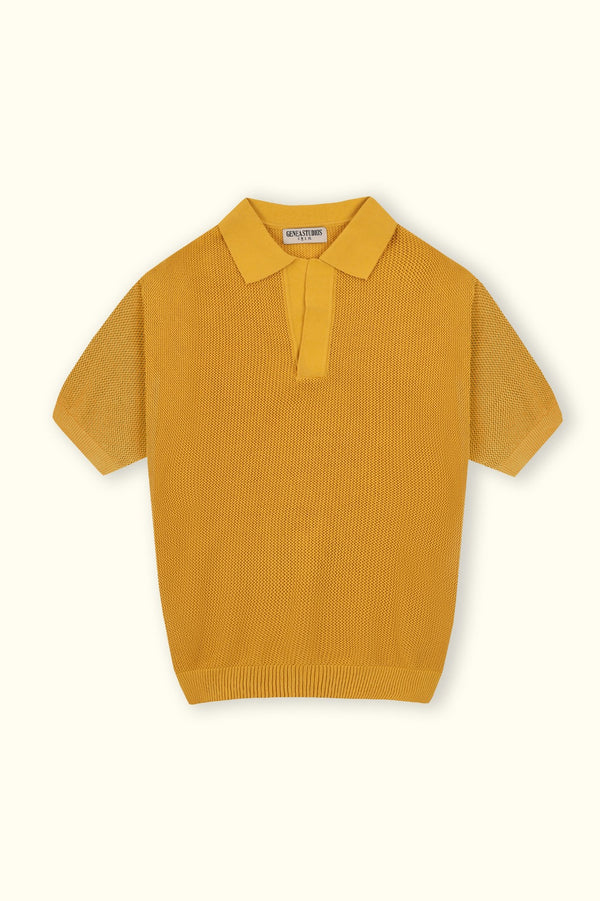 Mustard Knitted Polo T-shirt
