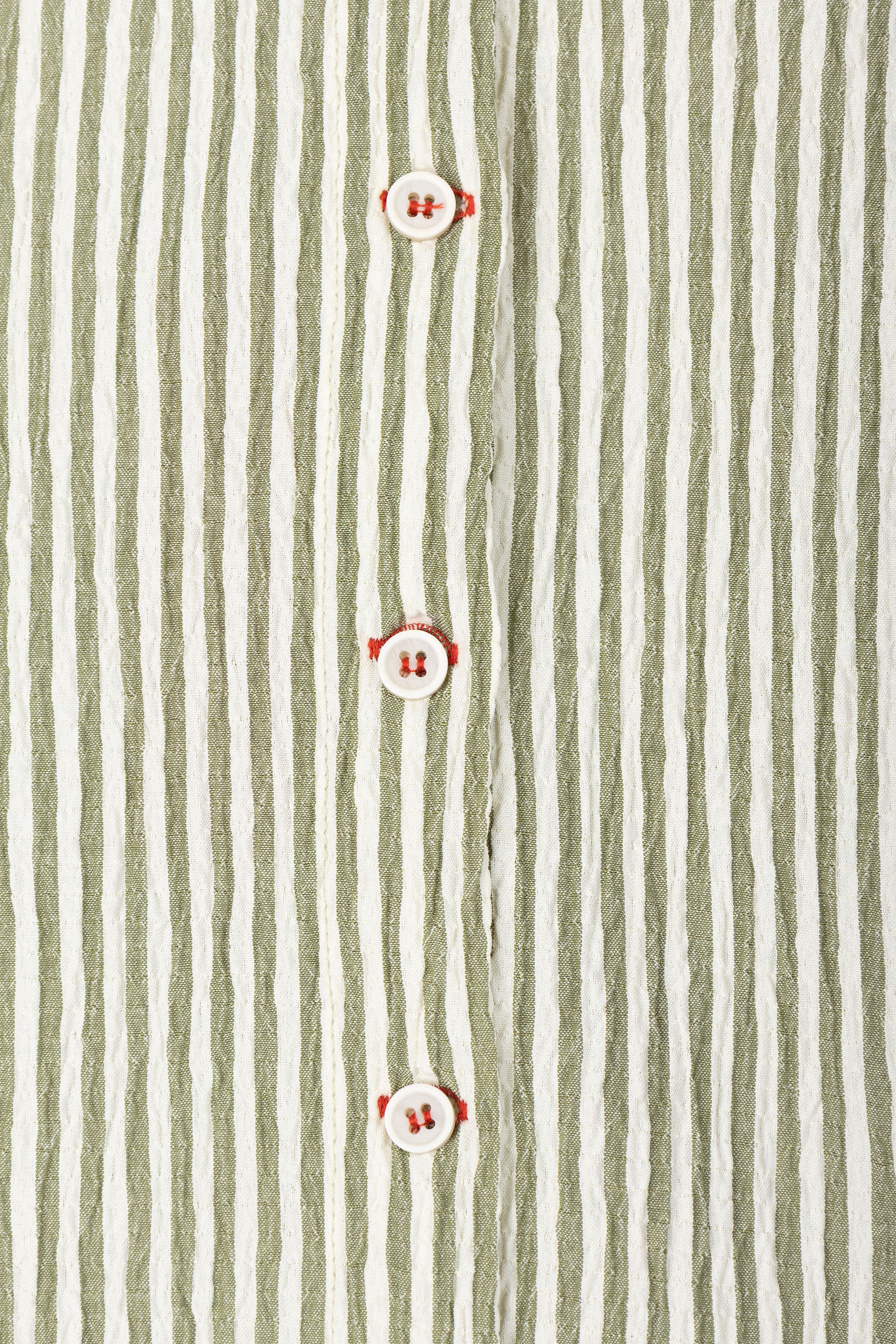 Dark Green Double Collar Striped Shirt