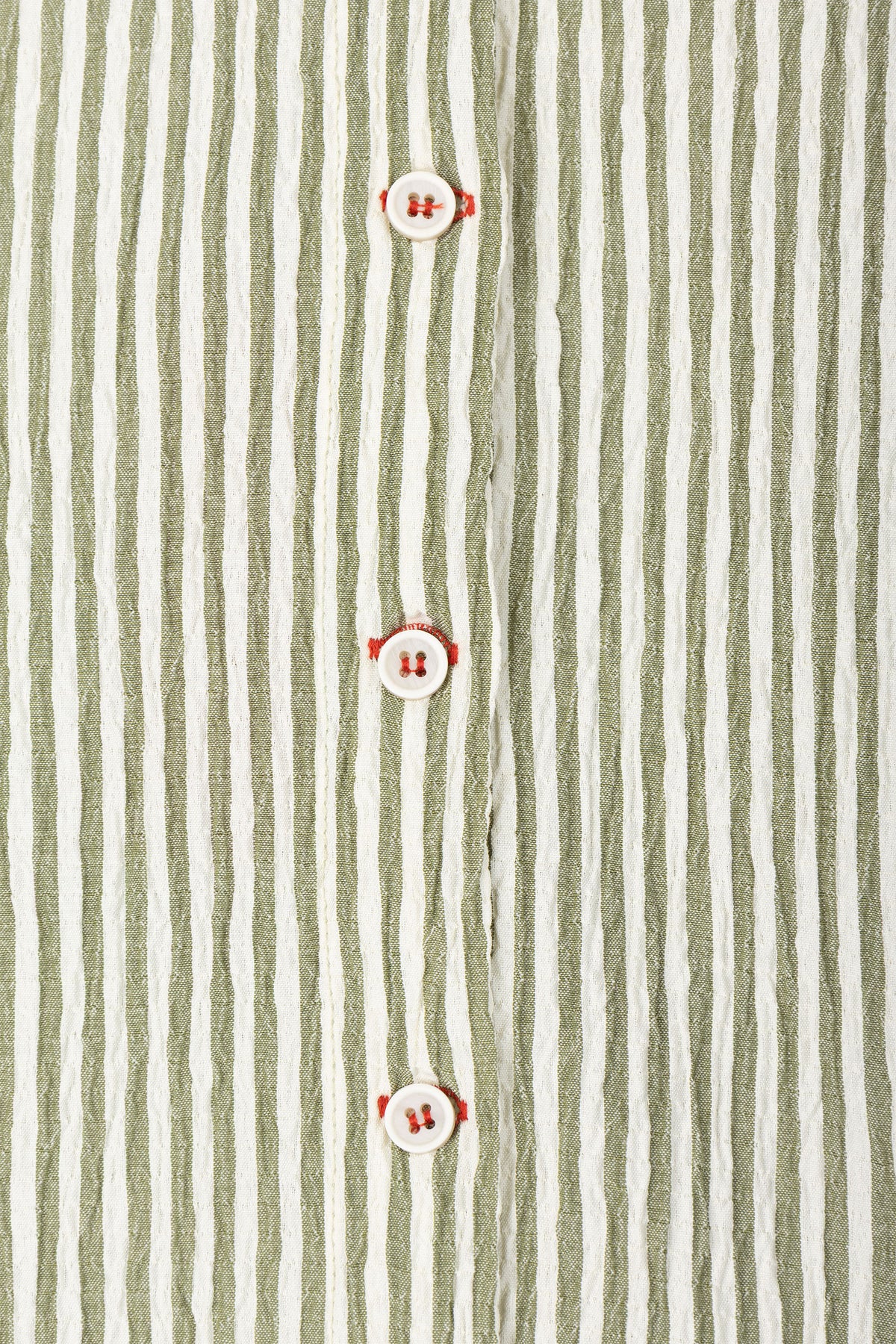 Dark Green Double Collar Striped Shirt