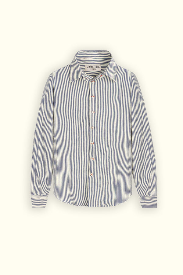 Blue Long Sleeve Striped Shirt