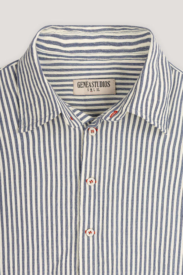 Blue Long Sleeve Striped Shirt