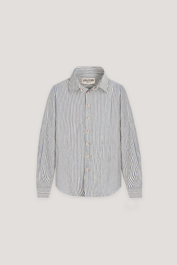 Blue Long Sleeve Striped Shirt