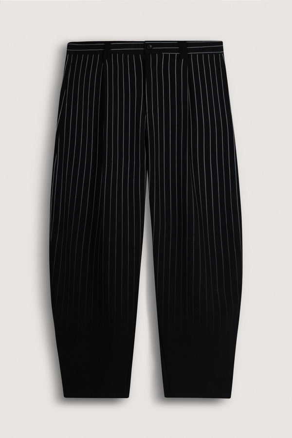Black Faded Stripe Balloon Fit Pants