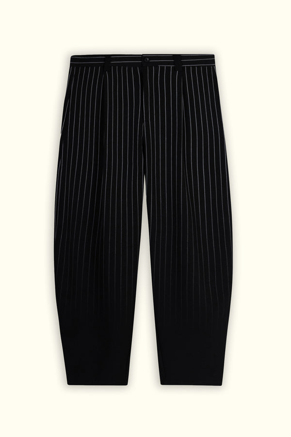 Black Faded Stripe Balloon Fit Pants