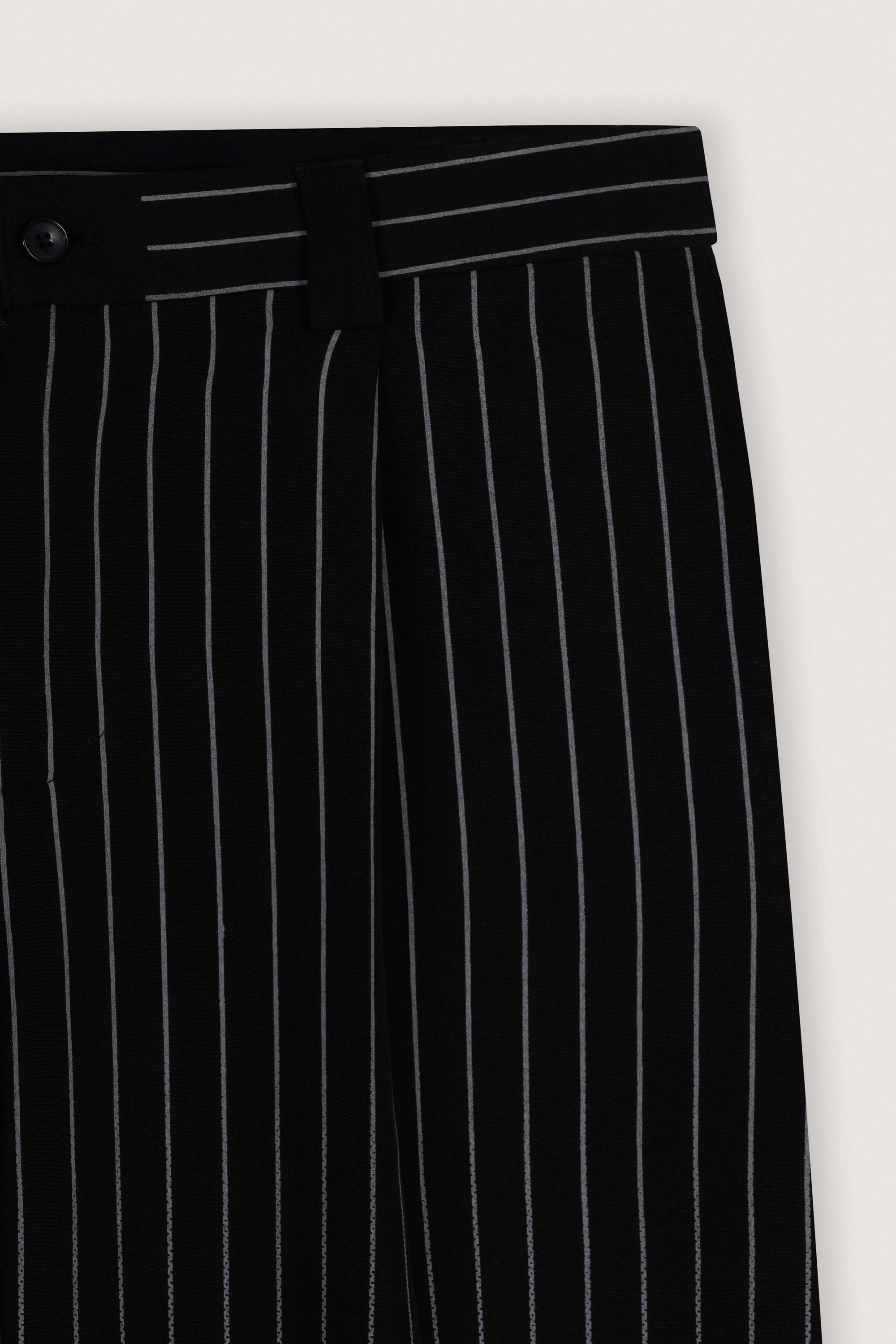 Black Faded Stripe Balloon Fit Pants