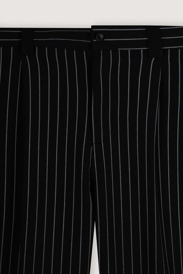 Black Faded Stripe Balloon Fit Pants