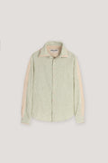 Dark Green Double Collar Striped Shirt